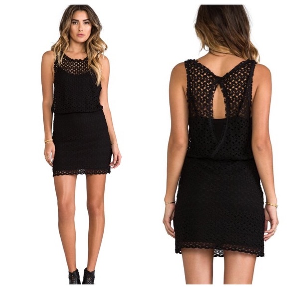 Free People Dresses & Skirts - Free People Surplice Back Mini Dress Crochet
